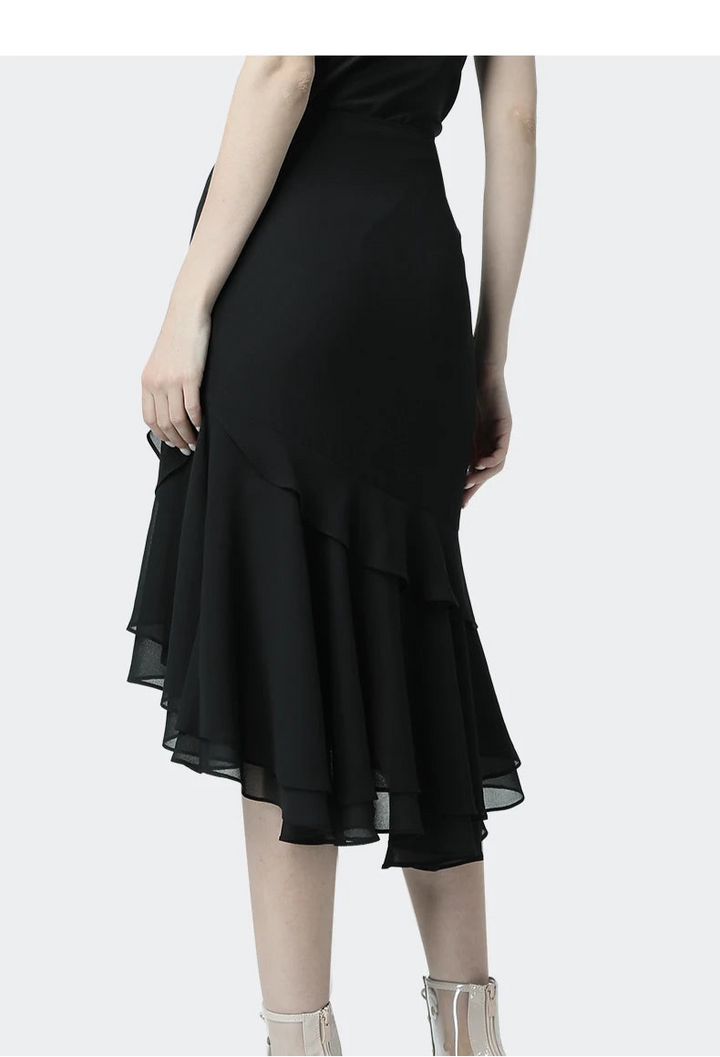 Stylish Black High Waist Tulle Skirt
