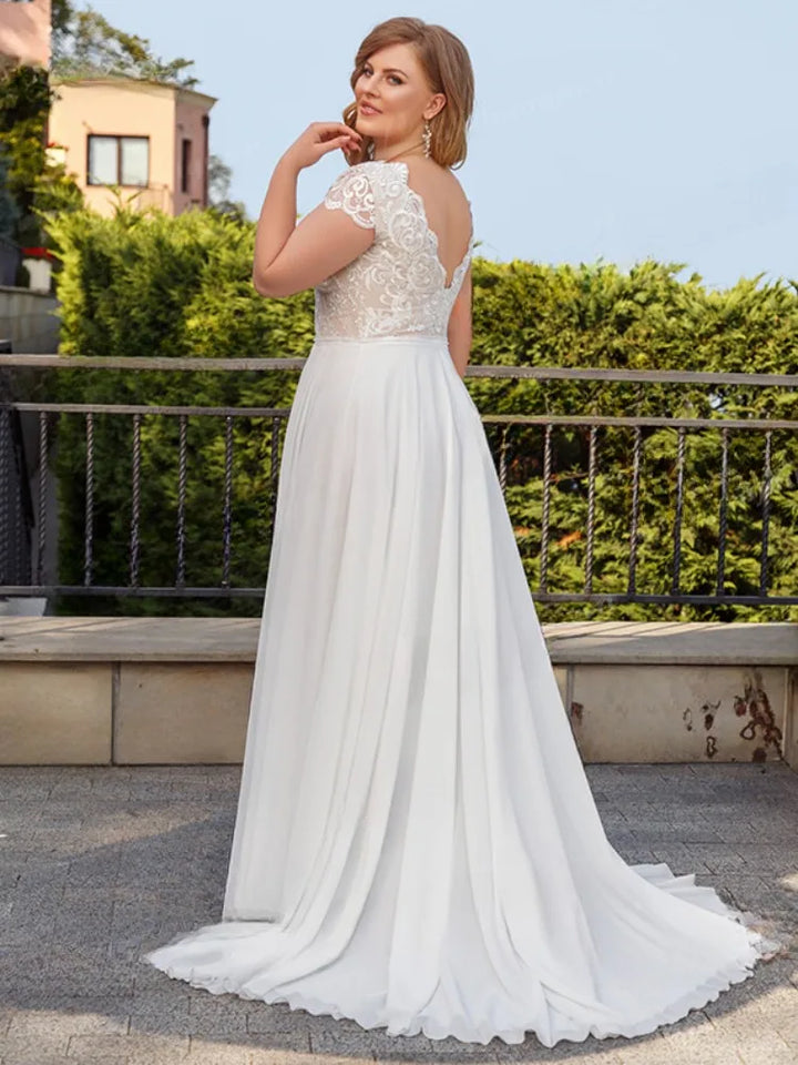 Slick Appliqued Boho Bridal Gown