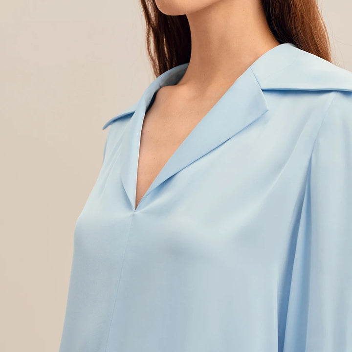 Luxury Deep V Neck Silk Top