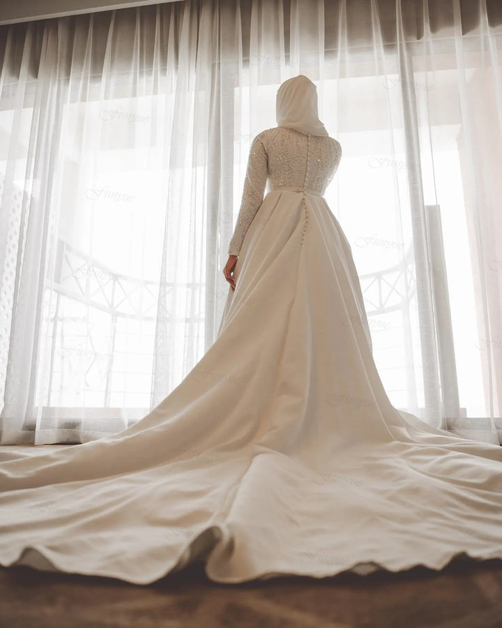 Elegant A-Line Arabic Bridal Gown| All For Me Today