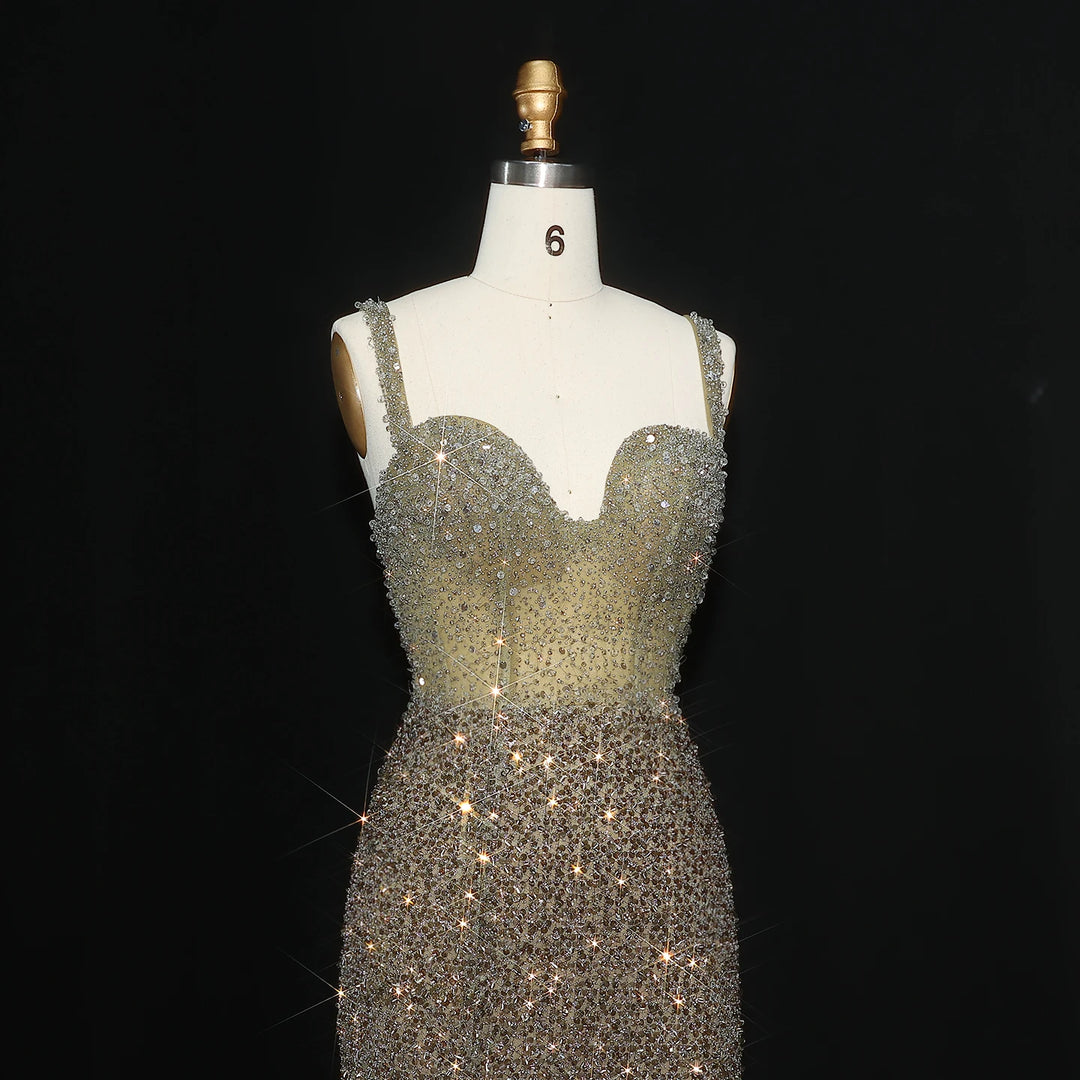 Glamorous Sparkling Side Slit Evening Gown