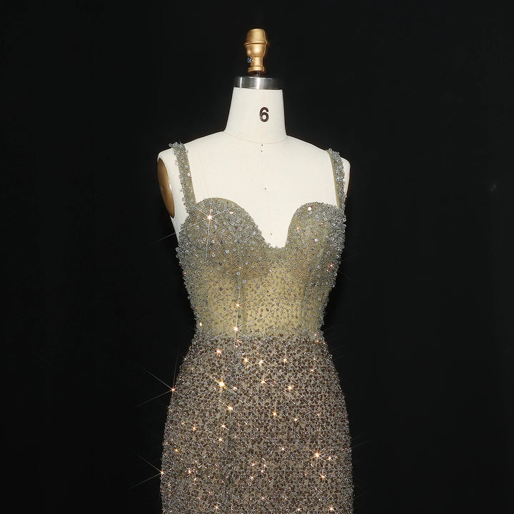 Glamorous Sparkling Side Slit Evening Gown