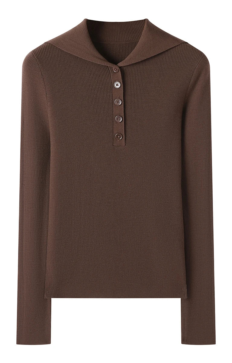 Lovely Merino Wool Polo Sweater