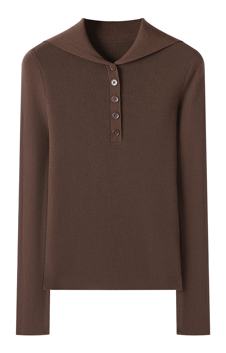Lovely Merino Wool Polo Sweater