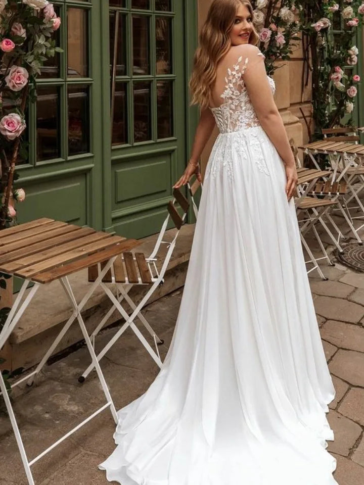 Refined Corset-Back Wedding Dress