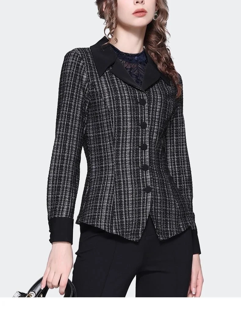 Modish Slim Fit Checkered Coat