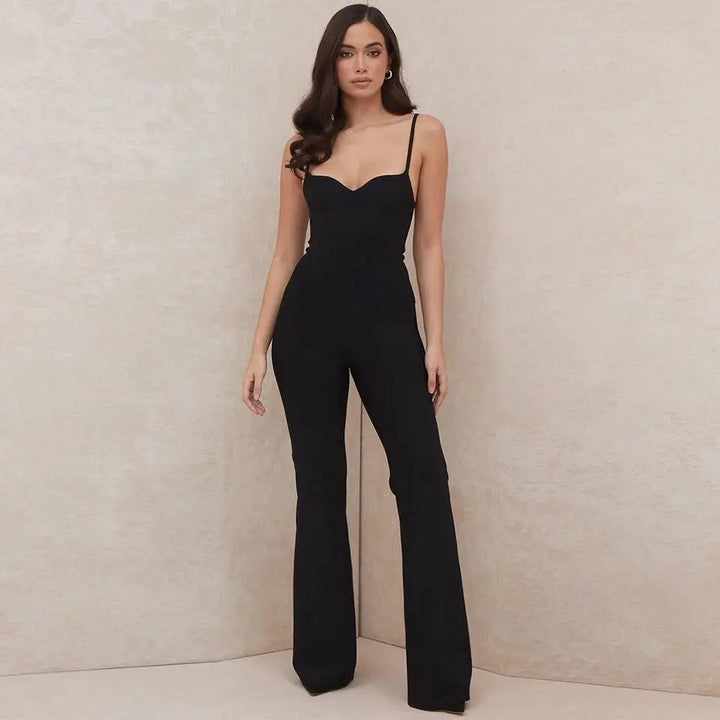 Classy Sleeveless Flare Jumpsuit