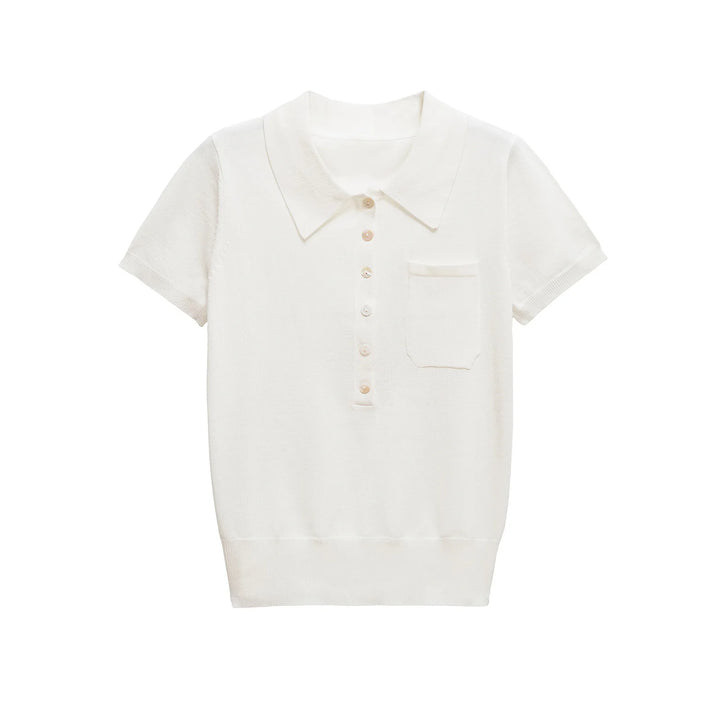 Women's Casual Knitted Polo Tee