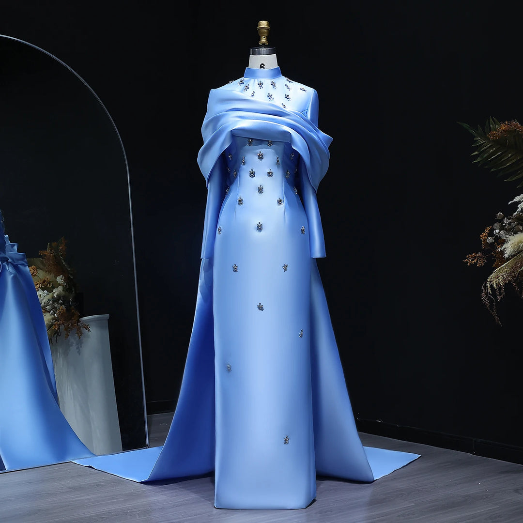 Stunning Crystal Detailing Evening Gown