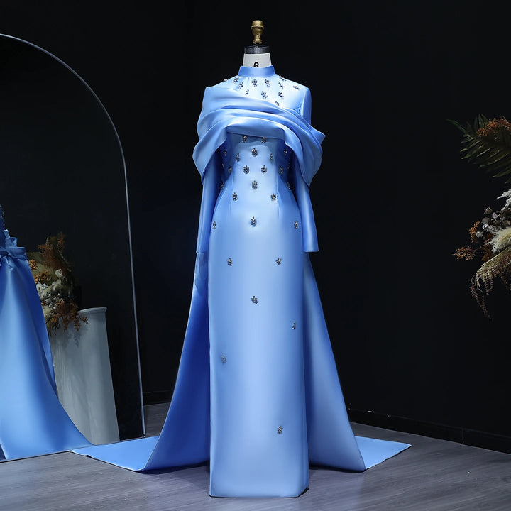 Stunning Crystal Detailing Evening Gown