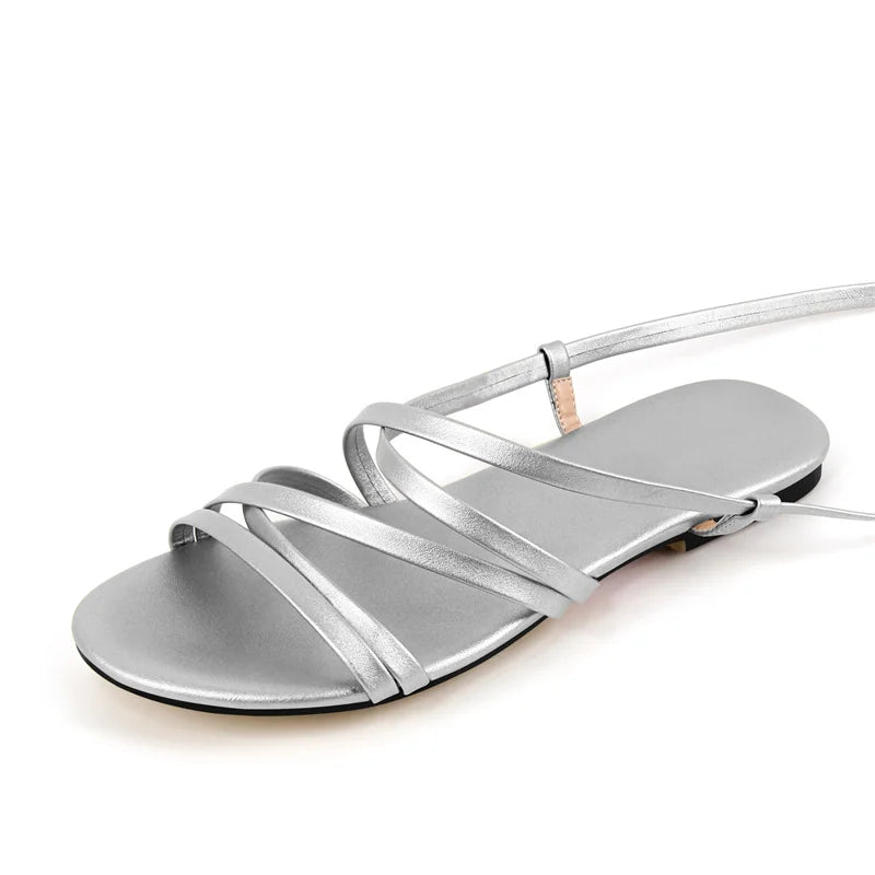 Fashionable Soft Lace-Up Sandals