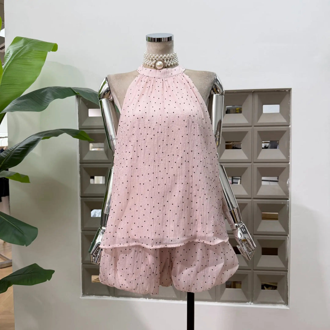 Smart Sleeveless Shorts Top Set