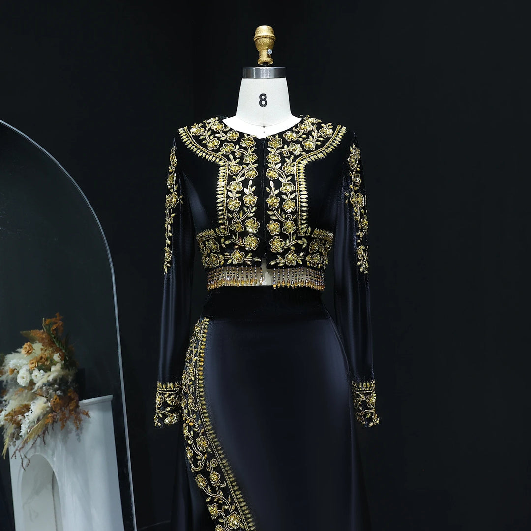 Luxury Beaded 2-Piece Arabian Evening Dress