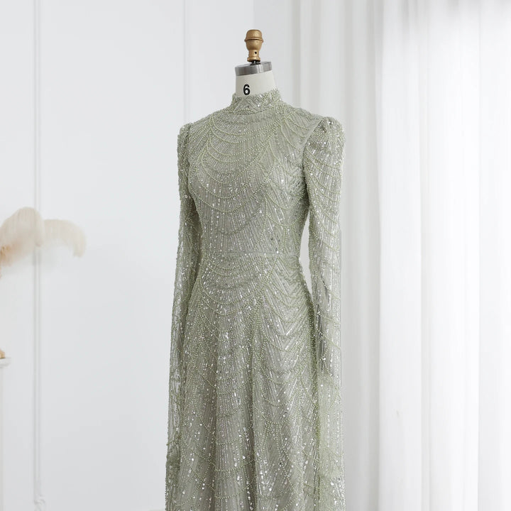 Stunning High Neck Arabian Cape Dress