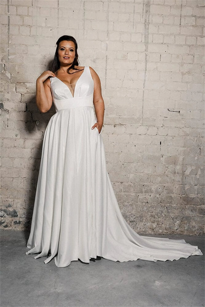 Fancy Appliques Plus Size Bridal Dress