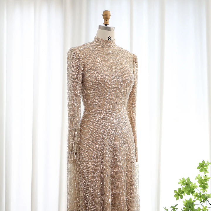 Stunning High Neck Arabian Cape Dress