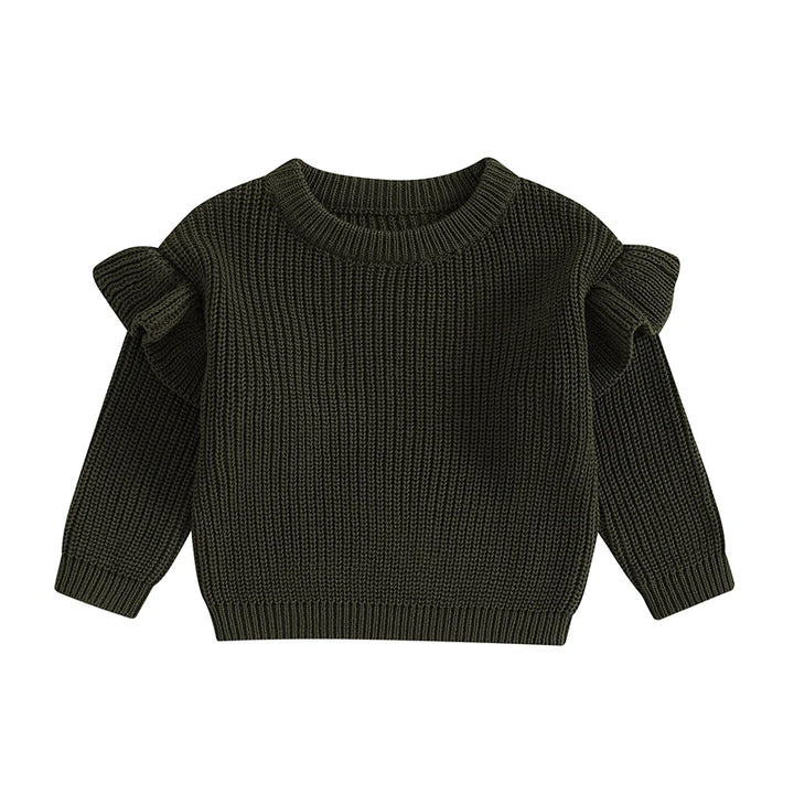 Classic Ruffled Pullover Girl's Sweater