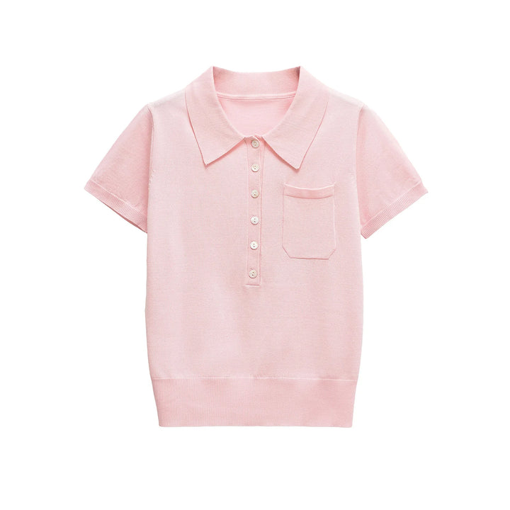 Women's Casual Knitted Polo Tee