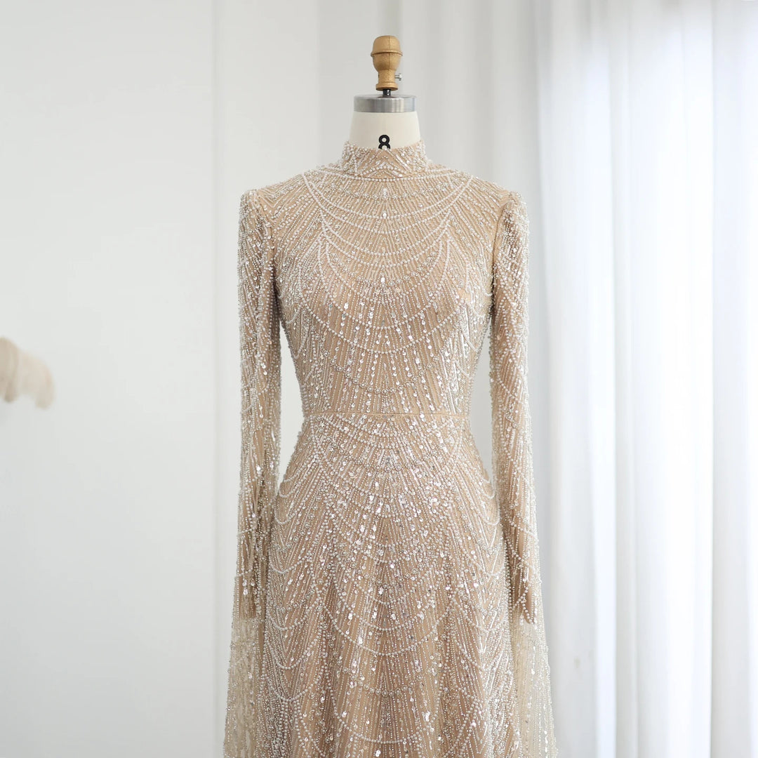 Stunning High Neck Arabian Cape Dress