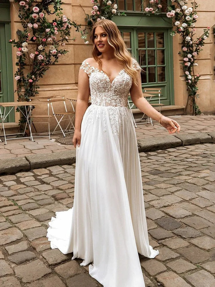 Refined Corset-Back Wedding Dress