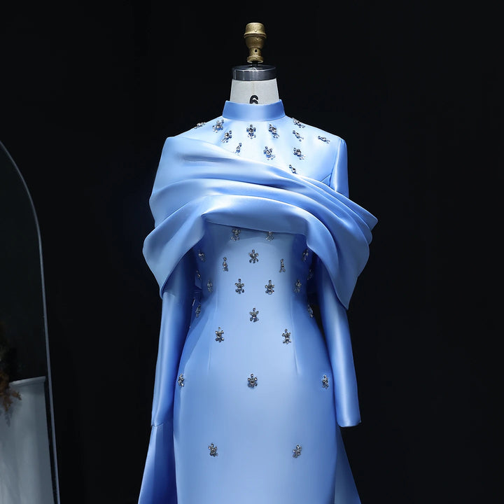 Stunning Crystal Detailing Evening Gown
