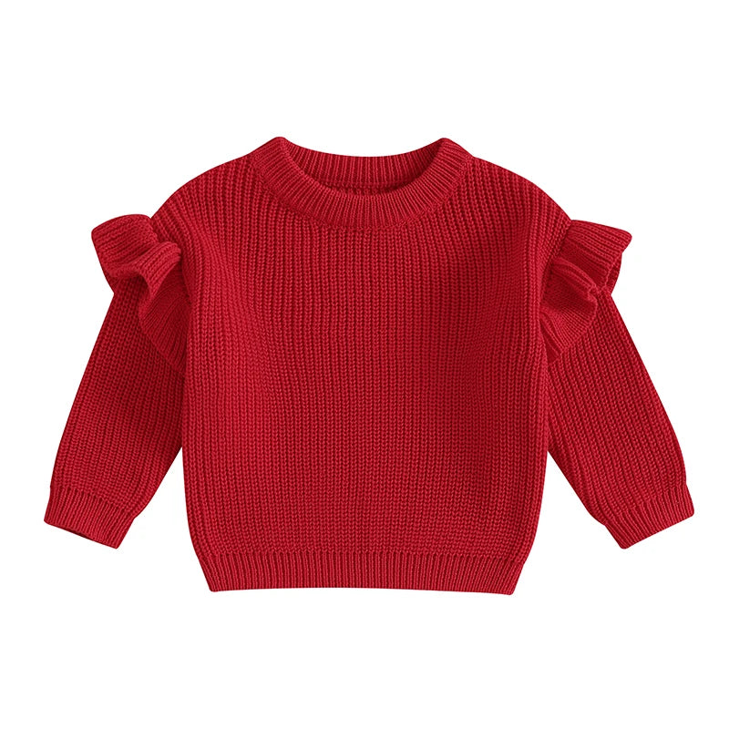 Classic Ruffled Pullover Girl's Sweater