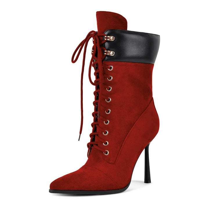Smarty Lace-Up High Heel Boots