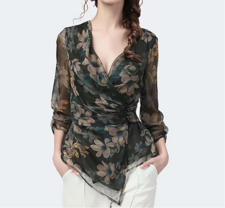 Stylish Crossed Cover Belly Bottoming Shirt