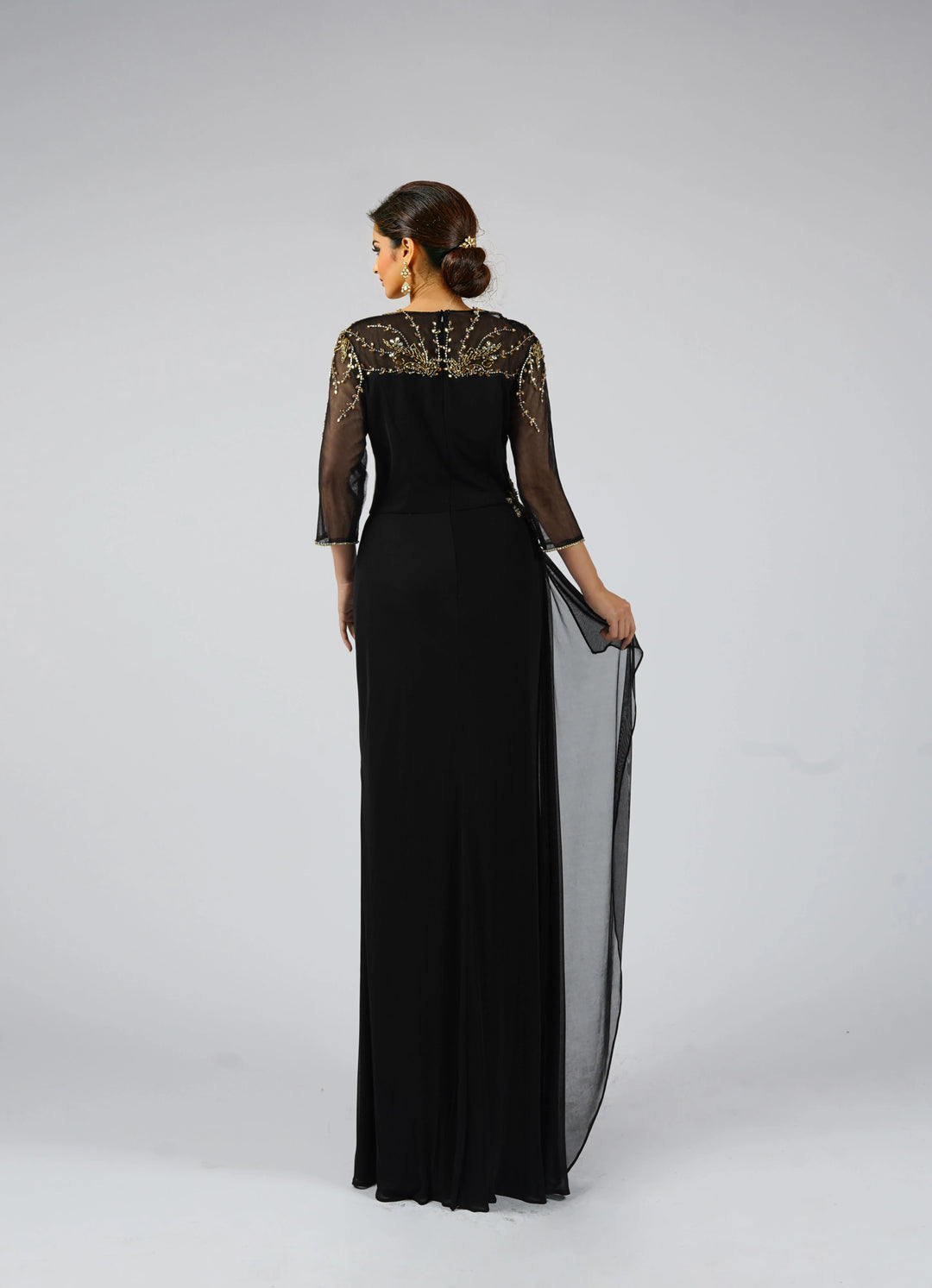 High-end Pearl Jade Evening Party Dress