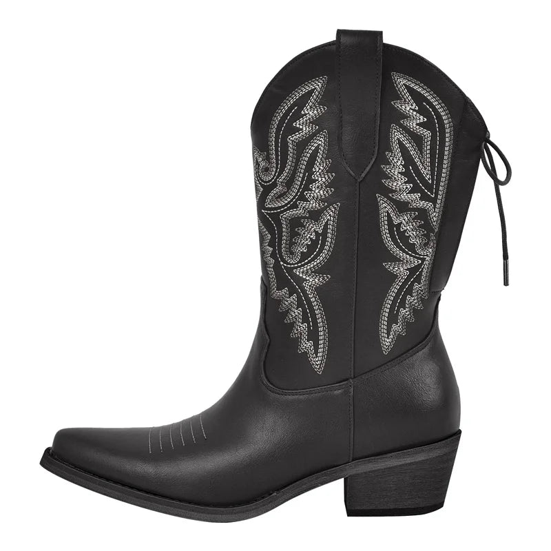 Fashionable Embroidered Cowboy Boots