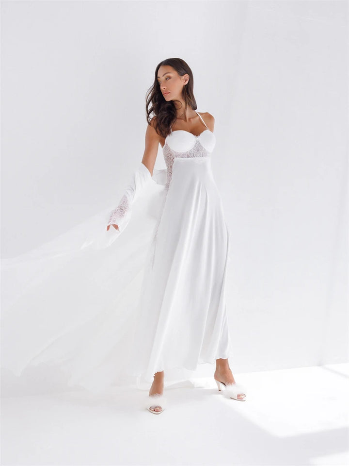 Soft Satin Spaghetti Straps Bridal Robe