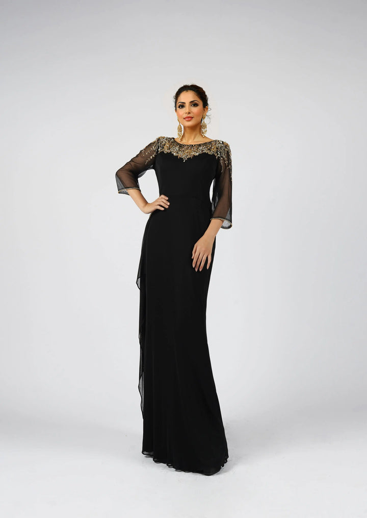 High-end Pearl Jade Evening Party Dress