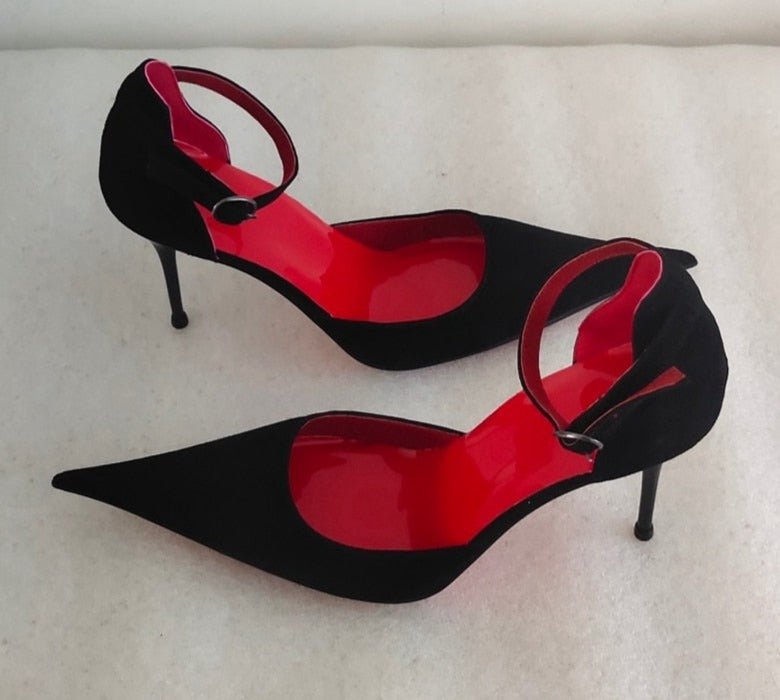Black Suede Women's Stilettos High Heels| All For Me Today