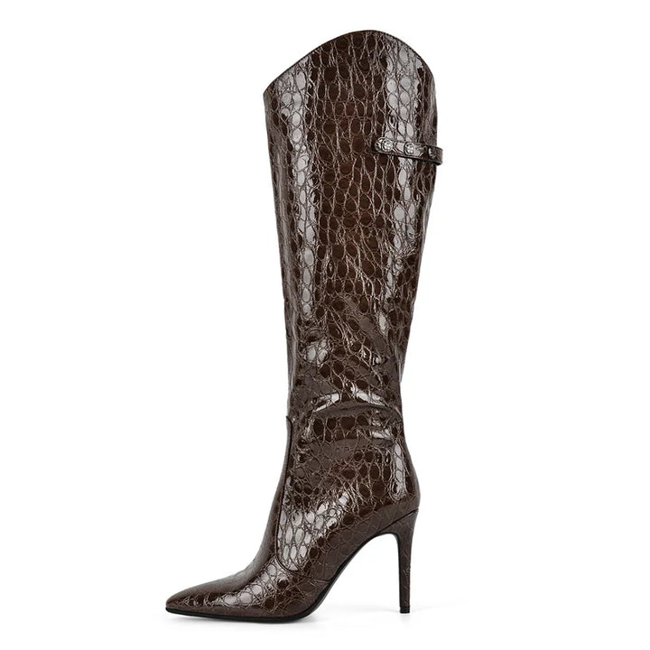 Elegant Side Zipper Stiletto Boots