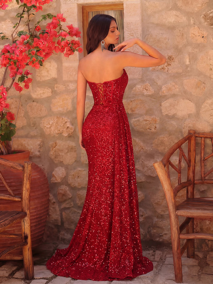 Glamorous High Slit Formal Gown
