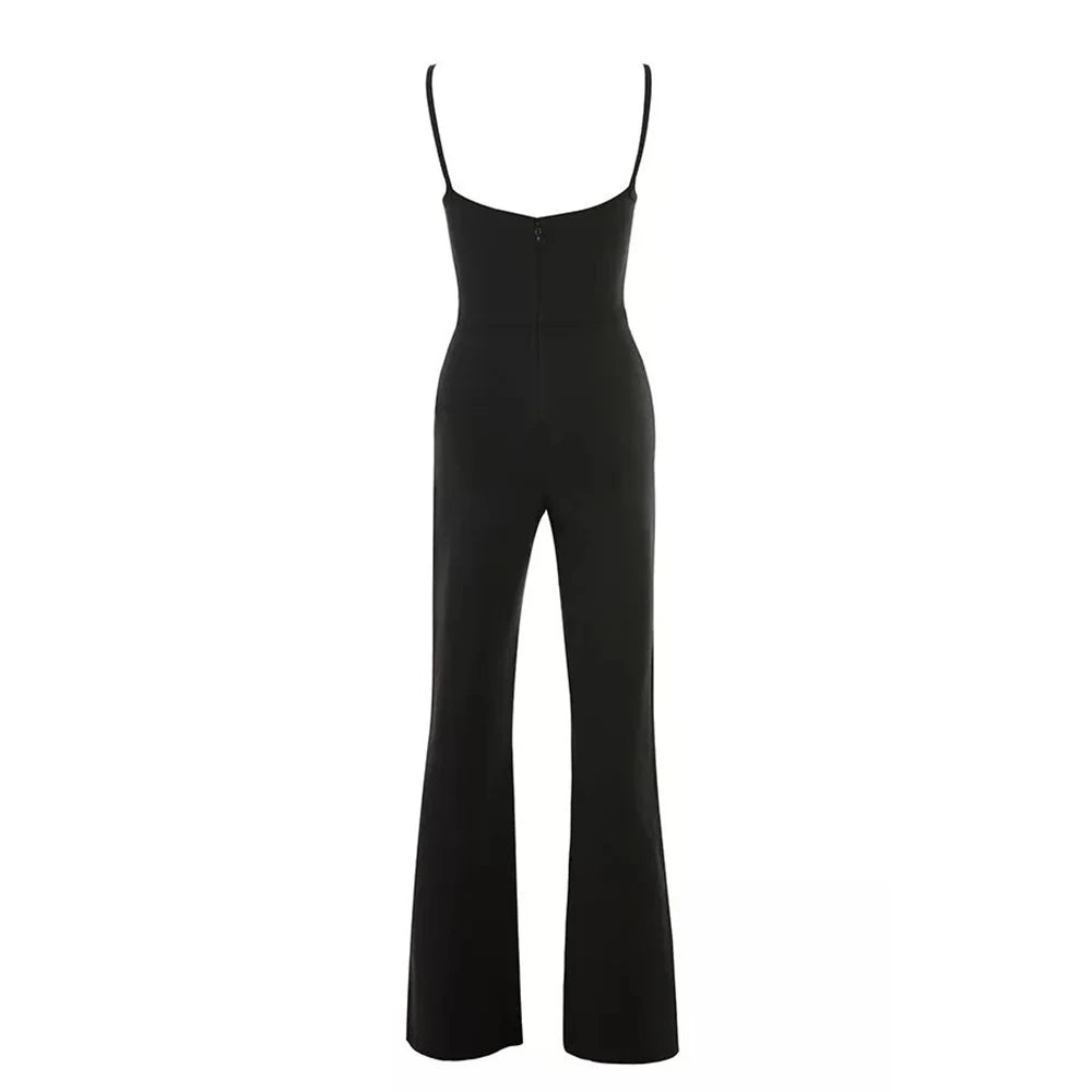 Classy Sleeveless Flare Jumpsuit