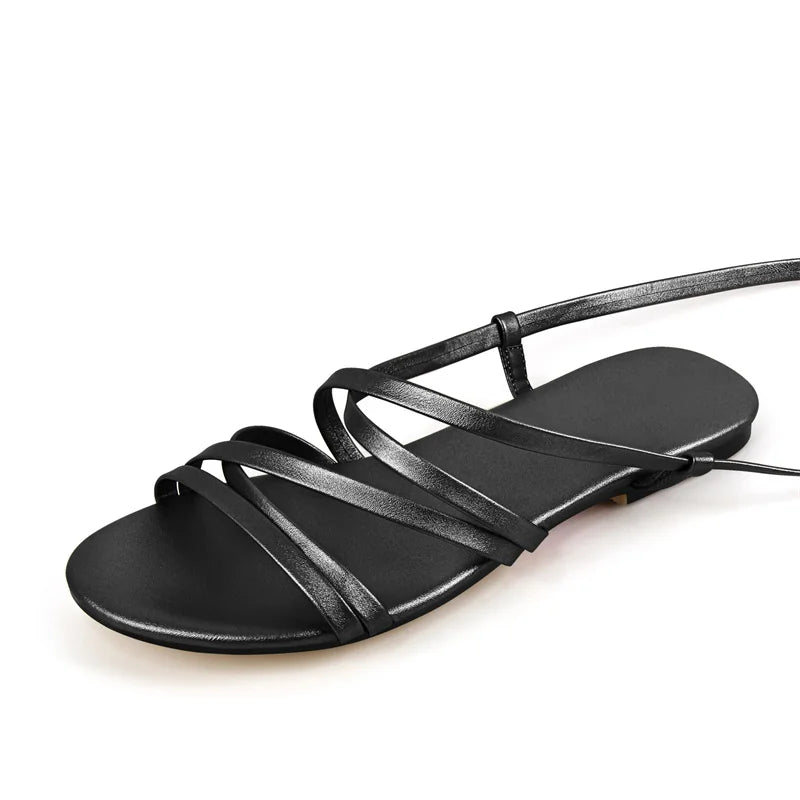 Fashionable Soft Lace-Up Sandals