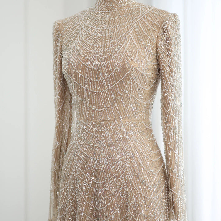 Stunning High Neck Arabian Cape Dress