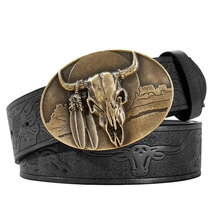 Elegant Western Cowboy Engraved Belt