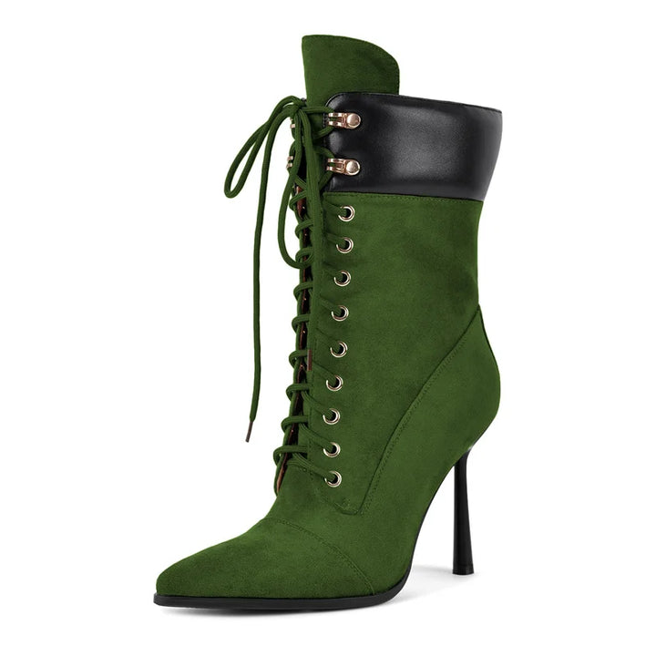 Smarty Lace-Up High Heel Boots