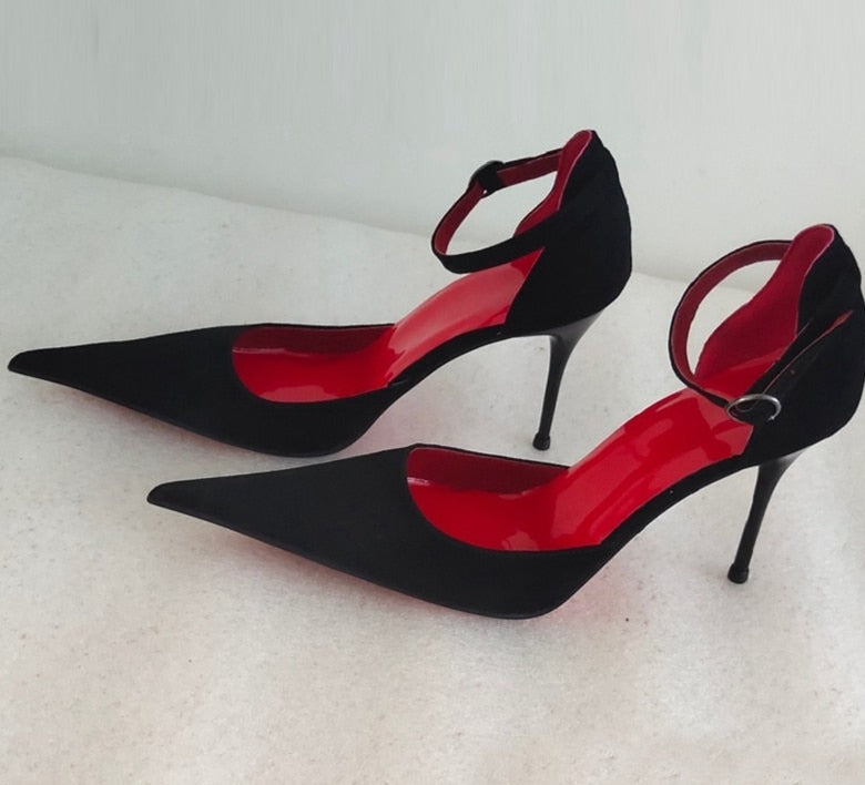 Black Suede Women's Stilettos High Heels| All For Me Today