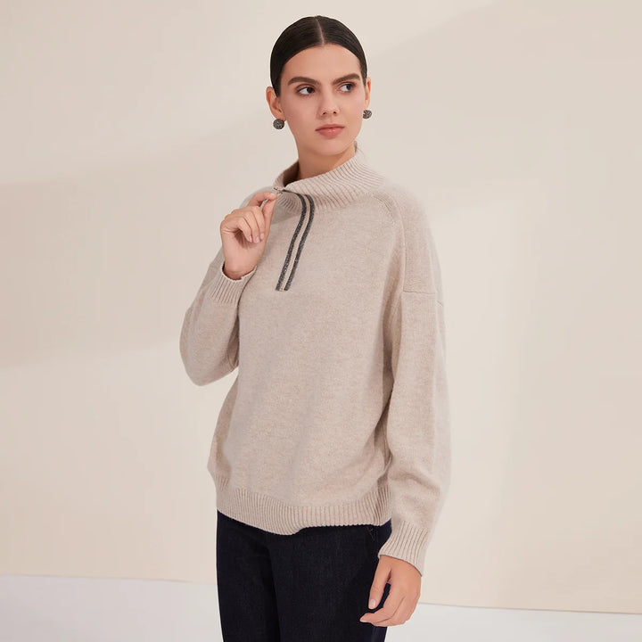 Luxury Half-Zip Wool Sweater