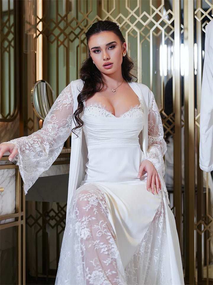 Experience The Elegance Soft Tulle Bridal Robe