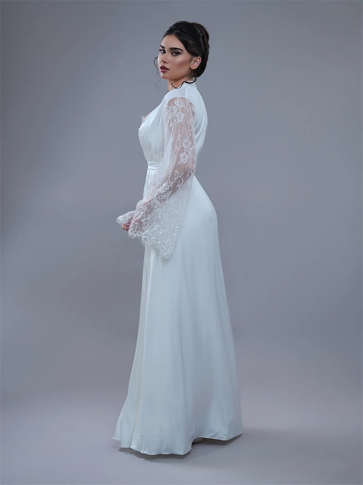 Experience The Elegance Soft Tulle Bridal Robe