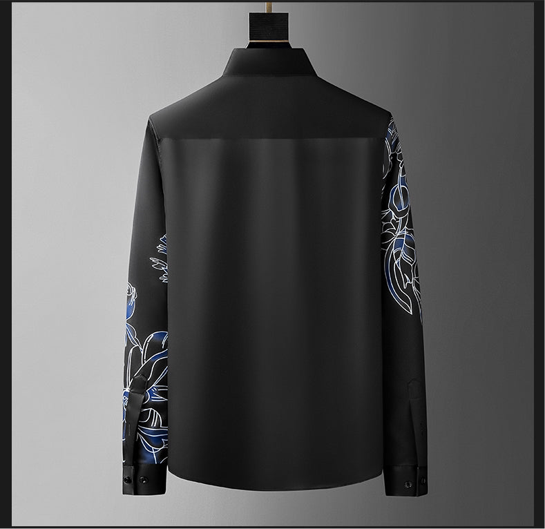 Luxury Flower Embellished Slim Fit Shirt