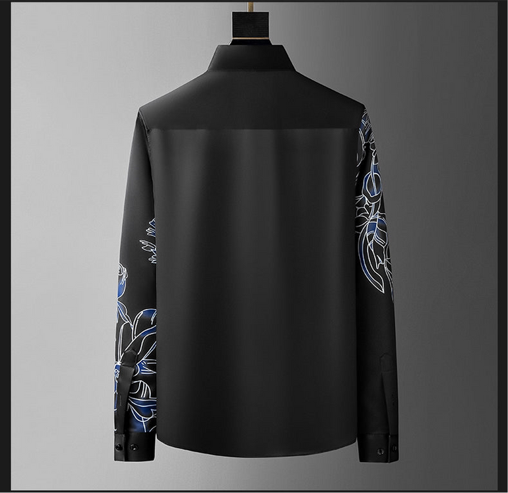 Luxury Flower Embellished Slim Fit Shirt