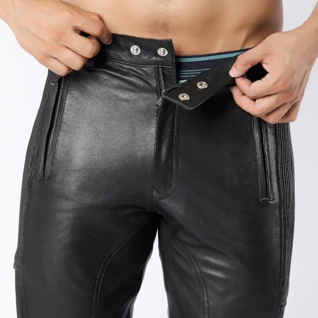 Back And Side Lined Men's Sheep Leather Pants | All For Me Today