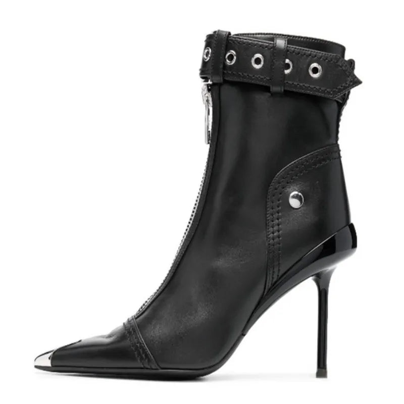 Belt Buckle Women's Thin High Heel Boots | All For Me Today