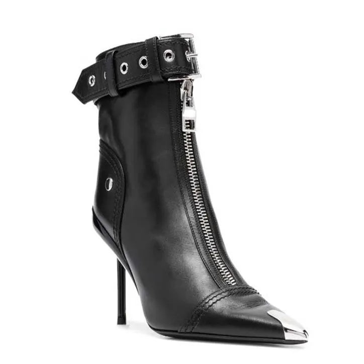 Belt Buckle Women's Thin High Heel Boots | All For Me Today