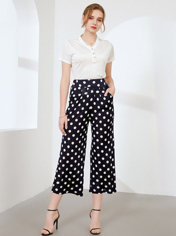 Big Dot Mulberry Silk Women's Slim Pants | All For Me Today